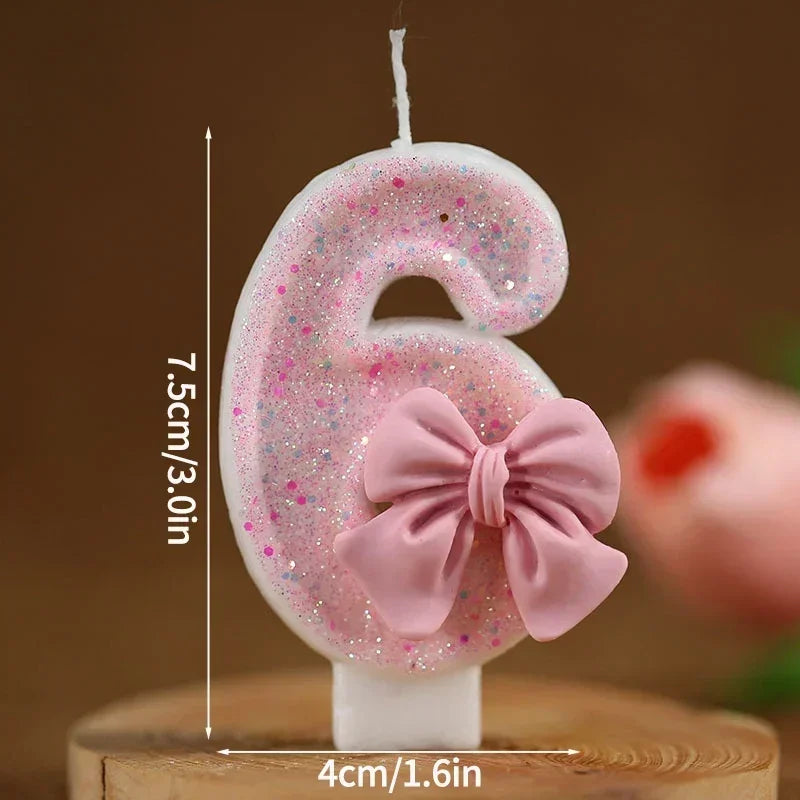 New Number Cake Candle Pink Glitter Birthday Candle 1 2 3 4 5 6 7 8 9