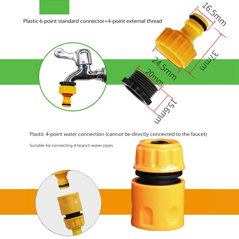 10pcs Hose Quick Connectors, 3/4 & 1/2 Inch Faucet Adapter for Garden