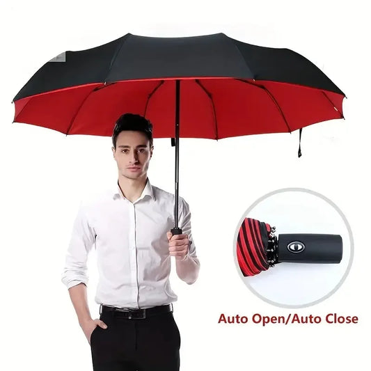 Automatic 10 Bones Sunny Umbrella, Windproof Sunny And Rainy Business