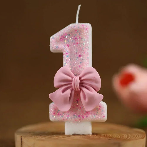 New Number Cake Candle Pink Glitter Birthday Candle 1 2 3 4 5 6 7 8 9