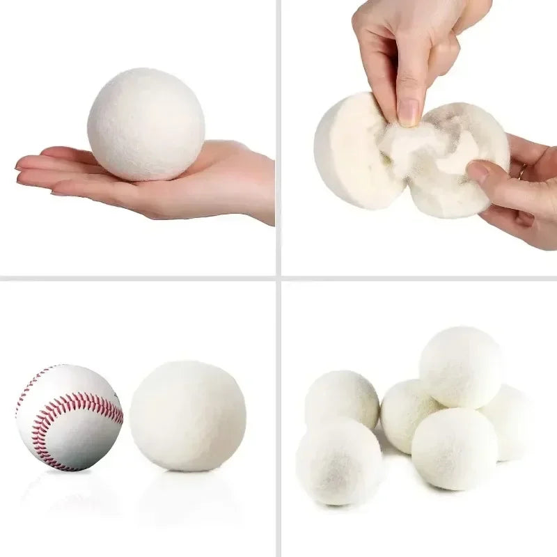 Wool Dryer Balls Reusable Natural Fabric Softener Laundry Washing