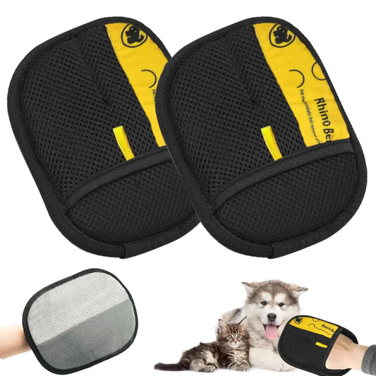 2pcs Cat Grooming Gloves Electrostatic Pet Hair Removal Brush for