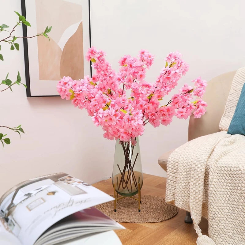 Artificial Sakura Flowers Bouquet Silk Fake Flowers for Home Room