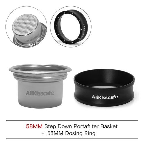 AliKisscafe 58mm to 49mm Step Down Portafilter Basket Kit Coffee