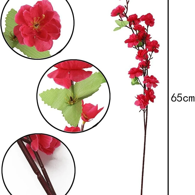 Artificial Sakura Flowers Bouquet Silk Fake Flowers for Home Room