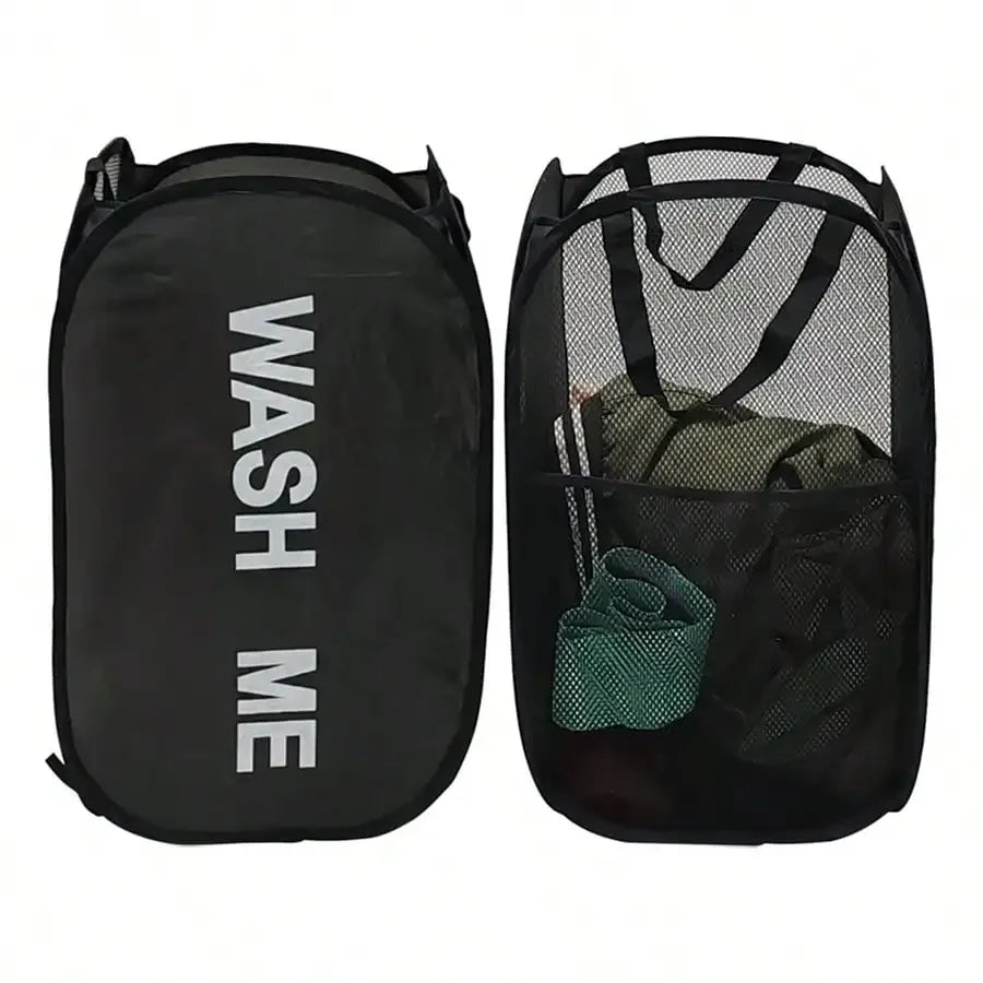 Portable Mesh Pop Up Laundry Hamper Wide Opening Breathable