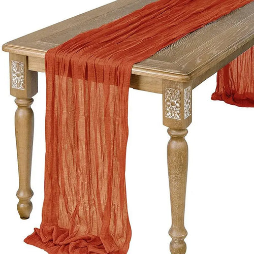 Semi-Sheer Gauze Table Runner Sage Cheesecloth Table Setting Dining