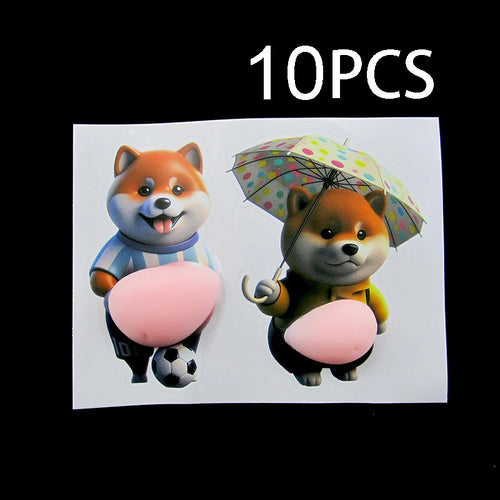 3D Shiba Inu Stickers – Cute Orange Apparel Shiba Inu Stickers, 3D