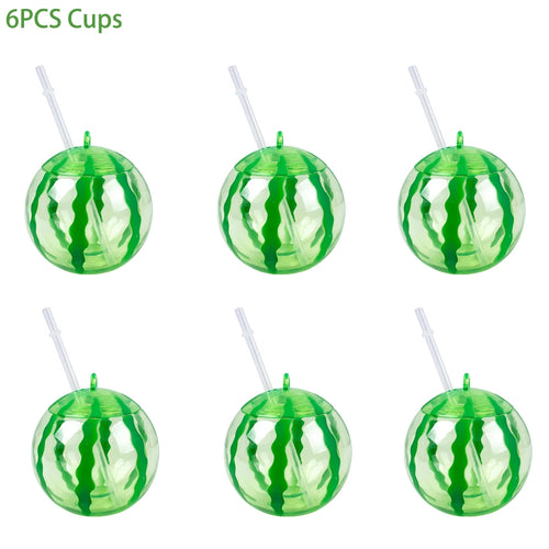 6/10pcs Hawaiian Summer Pineapple Coconut Drinking Cups Strawberry