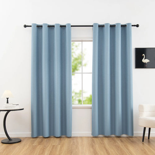 1panel Solid 100% Blackout Curtains with Grommets, Total Privacy
