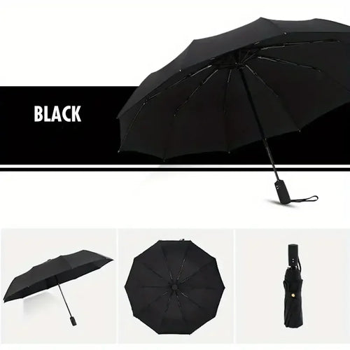 Automatic 10 Bones Sunny Umbrella, Windproof Sunny And Rainy Business