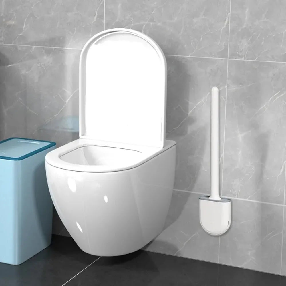 1pcsSilicone Toilet Brush and Holder Wall Mounted for Bathroom Quick