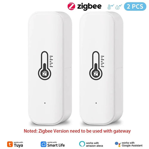 2PCS Tuya Zigbee WiFi Temperature Humidity Sensor Home Connected