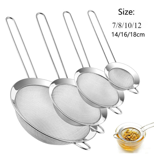 1/3/4Pcs/Set Stainless Steel Wire Fine Mesh Oil Strainer Flour