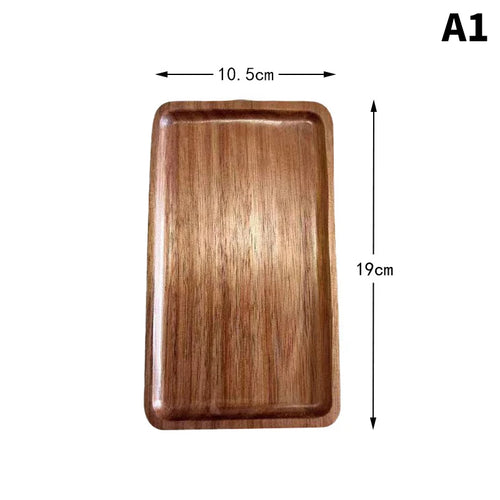 Tableware Solid Wood Food Tray Round Rectangle Dessert Plate