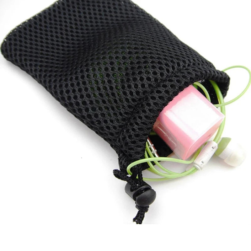 Nylon Mesh Drawstring Storage Pouch Bag Multi Purpose Travel & Outdoor