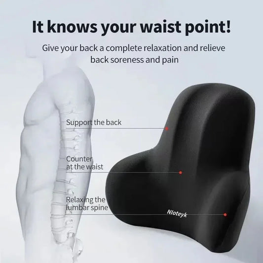 Memory Foam Lumbar Back Cushion for Car Office Gaming Chairs and