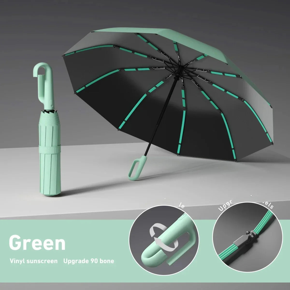 Automatic Umbrella for Men Women Fully Opened Ring Buckle Design 20