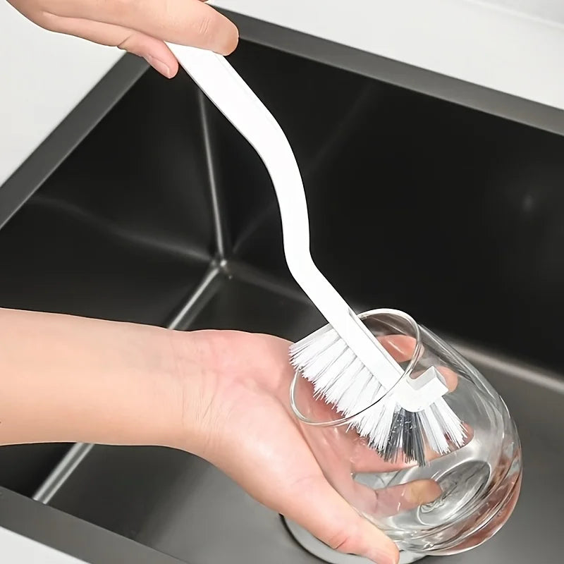 Japanese Style Sink Brush Cleaning Cup Brush with Long Handle Elbow