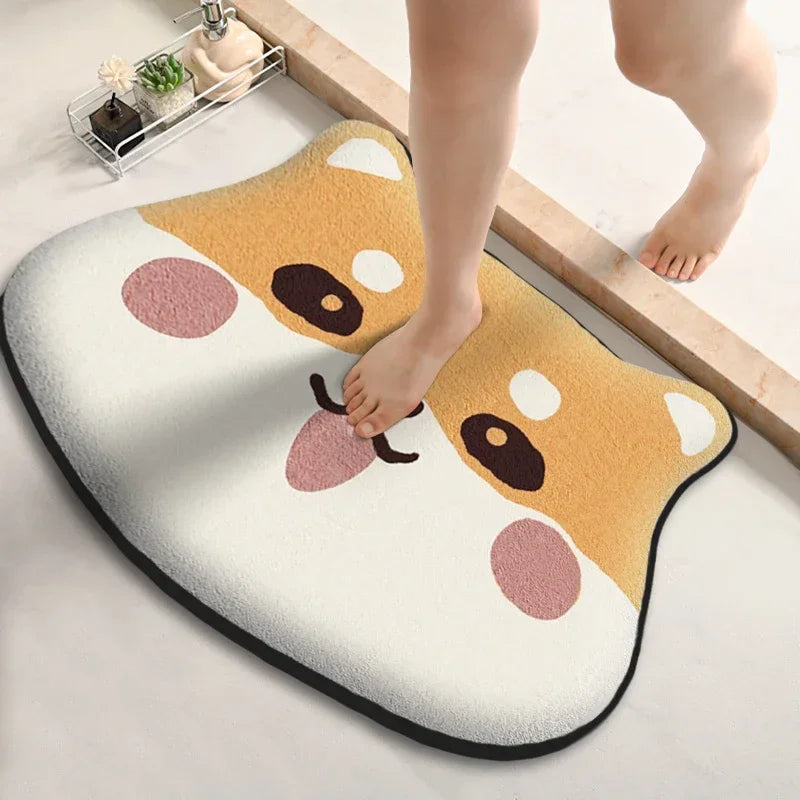 Thickened Special-shaped Absorbent Bathroom Floor Mat Flannel Toilet