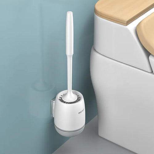 MENGNI-Silicone Toilet Brush Cleaner Brush Wall Floor Bathtubs And