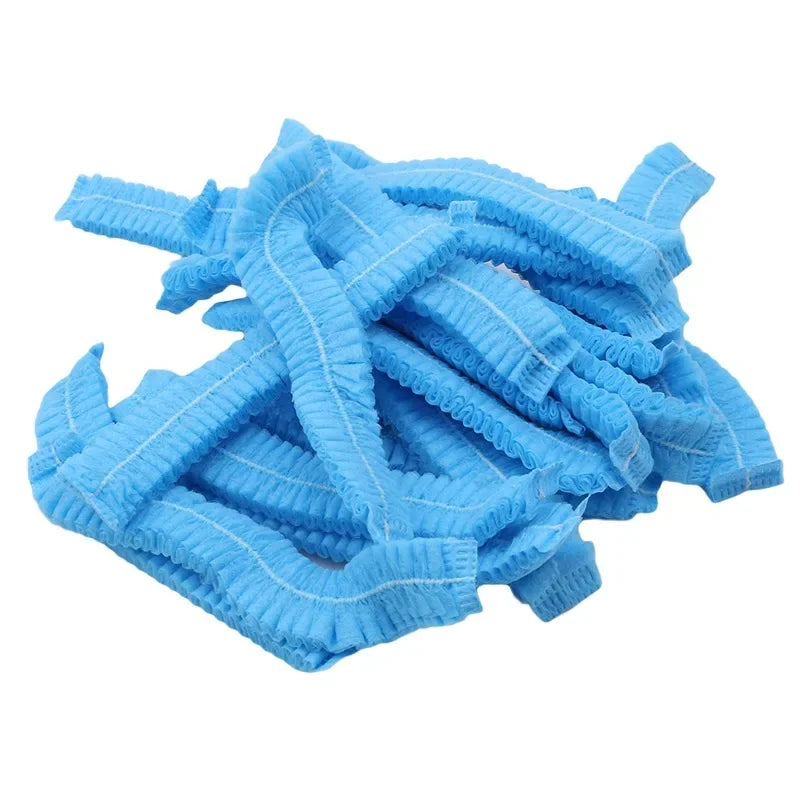 100pcs/Pack Disposable Bathing Cap Hair Head Covers Net Bouffant