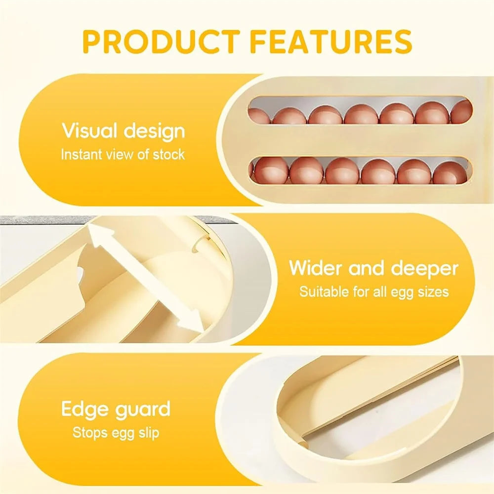 Automatic egg storage container, 4-layer design, refrigerator storage
