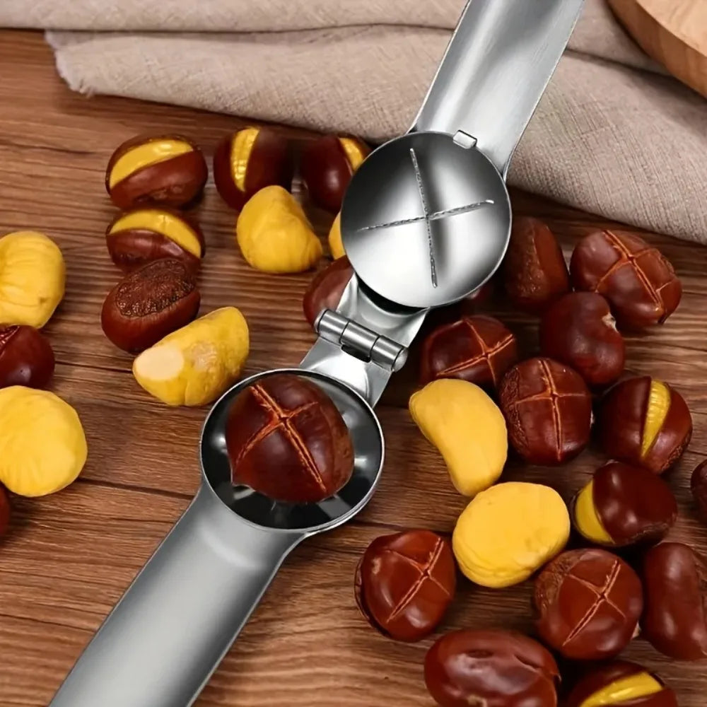 2In1 Chestnut Opener Machine Walnut Pliers with Sheath Cutter Nut