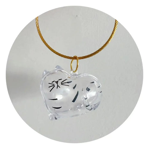 Transparent Cute Cat Keepsake Keychain Lovely Dog/Cat Shape Pet Hair