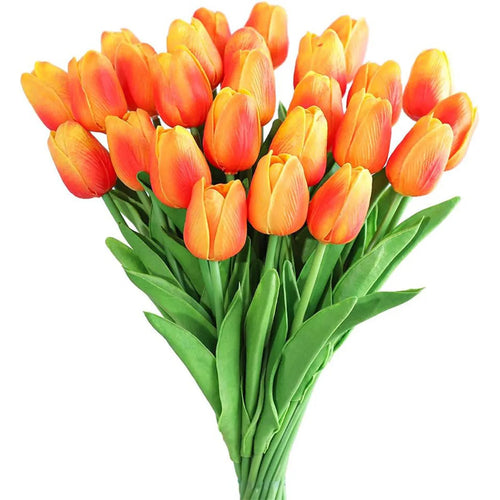 10Pcs Artificial Flower Realistic Touch Tulip Scrapbooking Vase Home