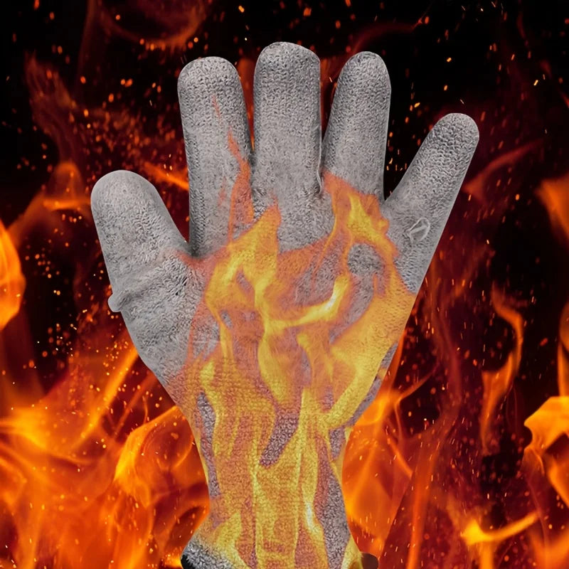 1 pair of men's cold and waterproof winter work gloves, warm and