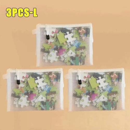 1-3PCS Storage Bag Mesh ZipperToy Building Block Puzzle Sub-package
