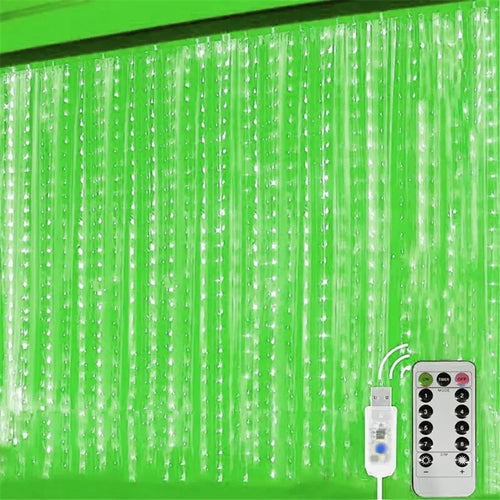 3/6M USB LED Curtain 8Modes Remote Control Lights Holiday Wedding