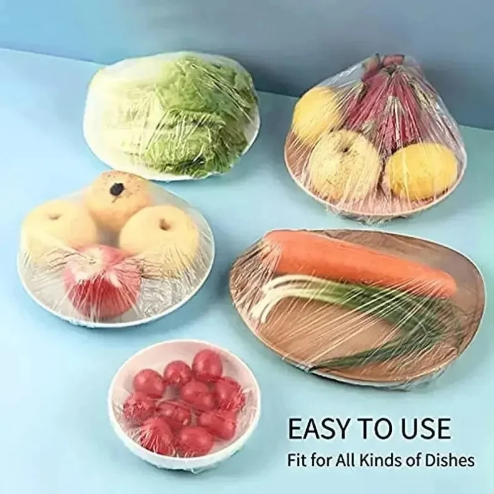 100PCS Transparent Fresh-keeping Cover Food Storage Covers For Fruit