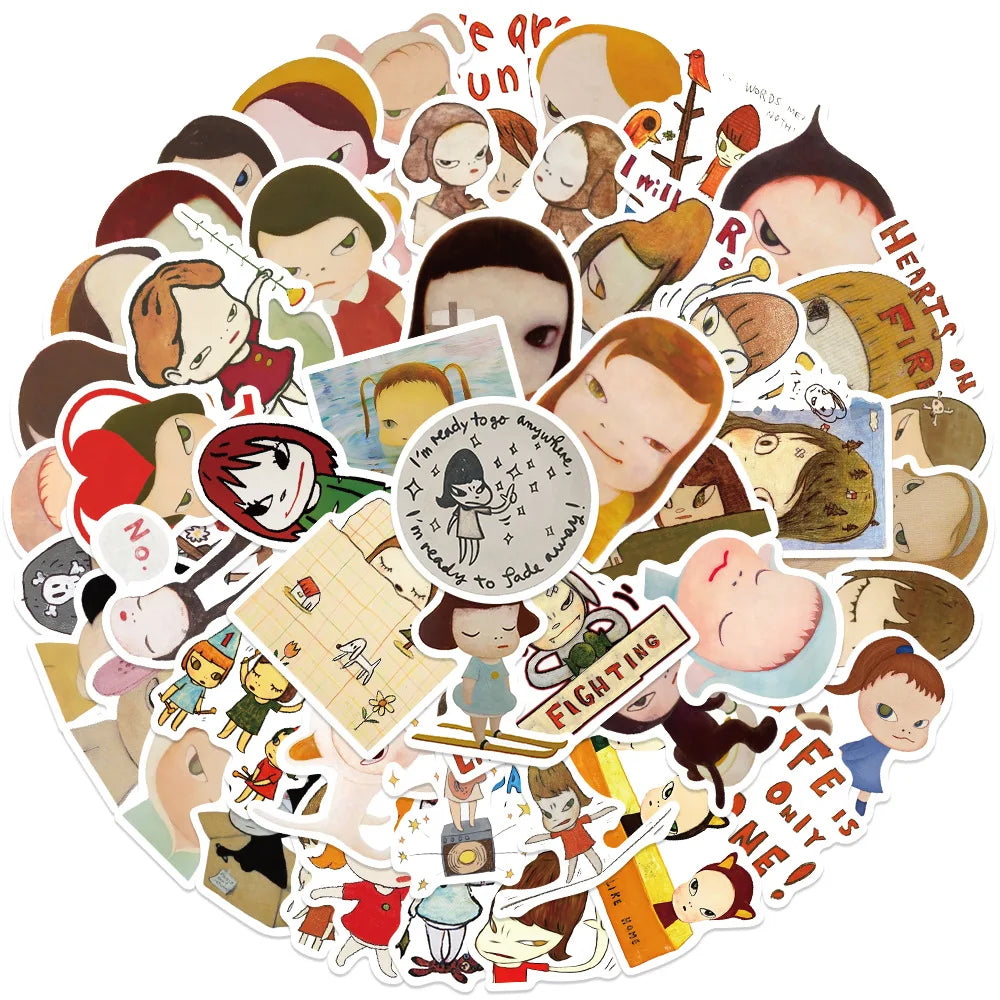 50PCS Japan Nara Yoshitomo Stickers Cute Decal Laptop Motorcycle