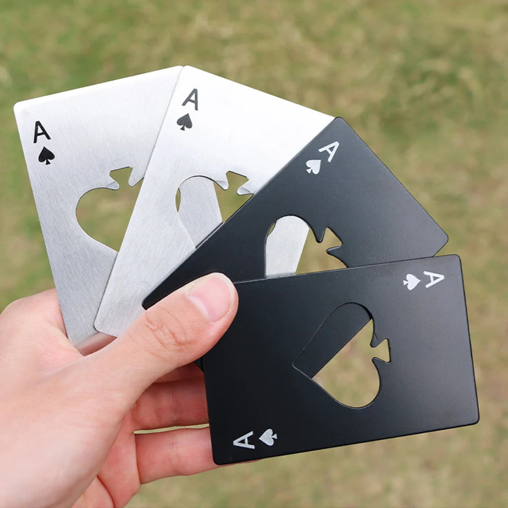 Stainless Steel  Spades A Winemaker Bottle Opener Playing Cards Bottle