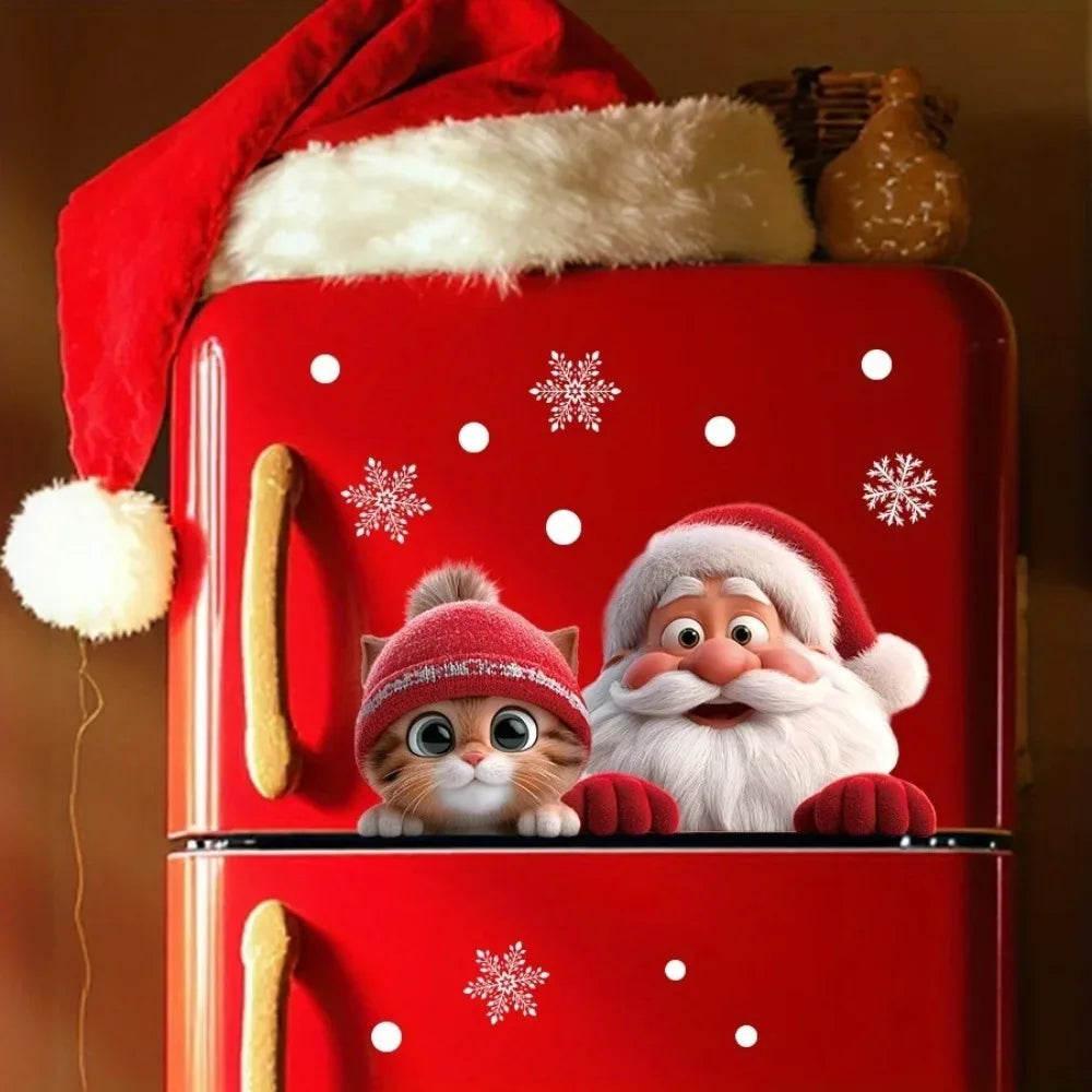 1. A Christmas Santa glass sticker - removable static electricity