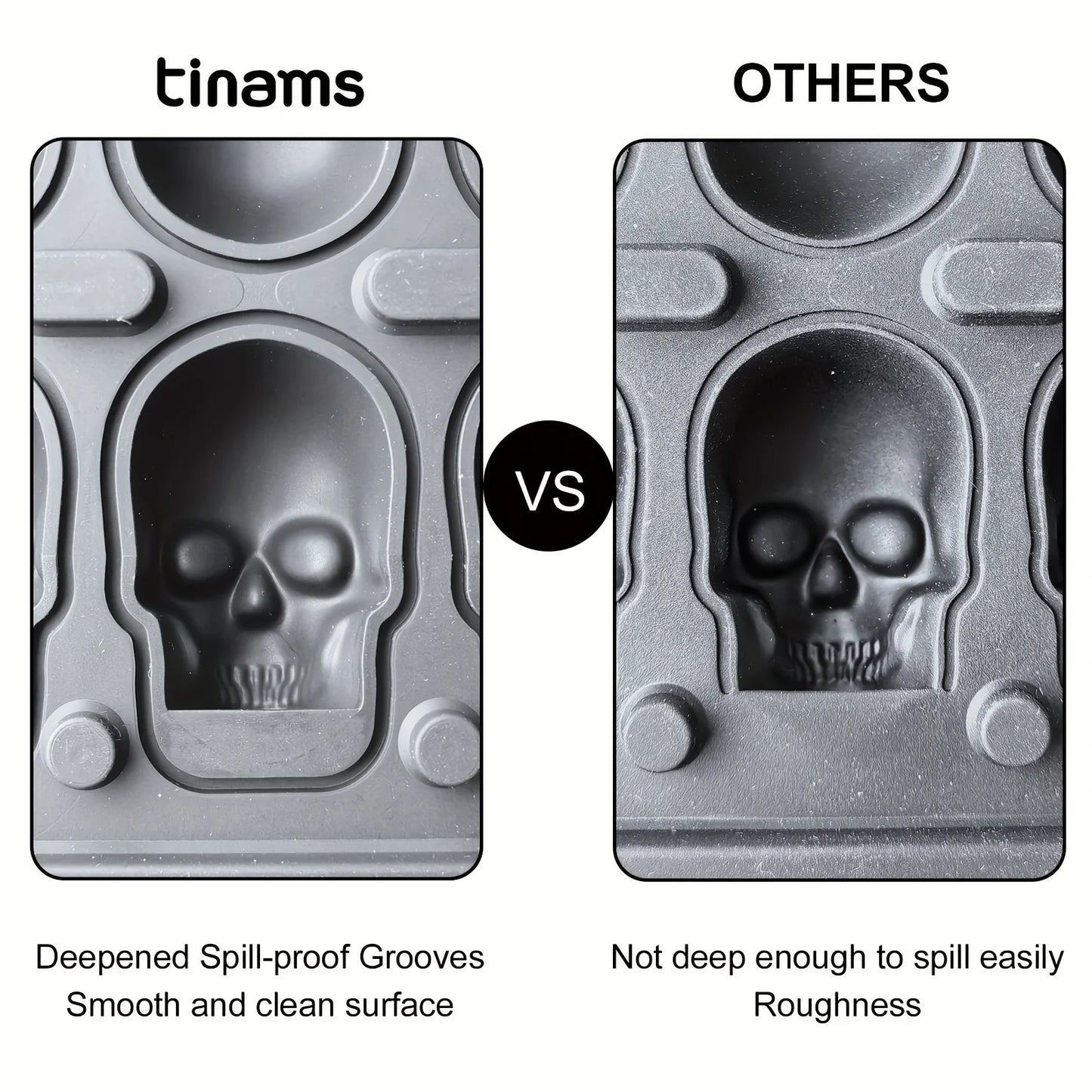 Skull Ice Ball Mold Silicone 3D Flexible Ice Cube Trays BPA Free Ice