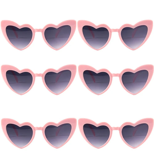 Bachelorette Party Heart Shaped Glasses Black White Pink Avocado Green