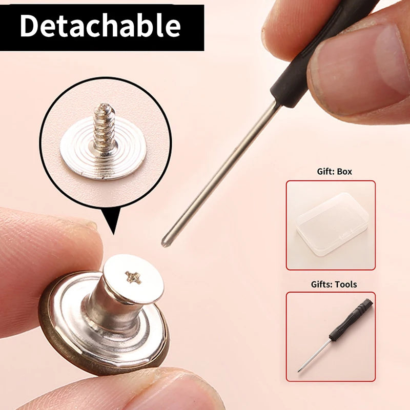 5/10/20pcs jeans button adjustable waist shrinker Nail free metal