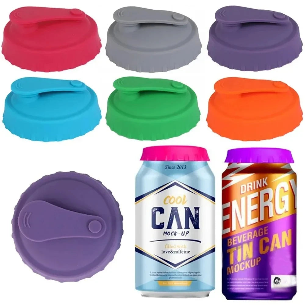 Silicone Soda Can Lid Reusable Can Stopper for Soda Beer Drinks Juice