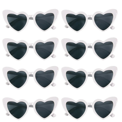 Bachelorette Party Heart Shaped Glasses Black White Pink Avocado Green