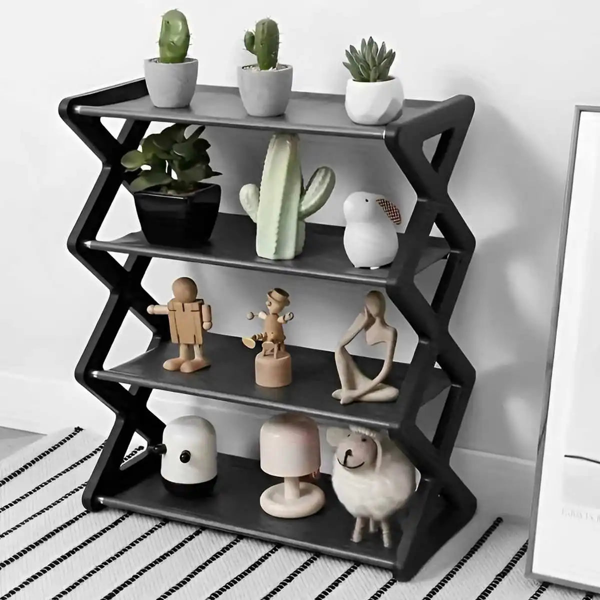 4-Tier Foldable Shoe Rack Dorm Rooms Boxed version Multifunctional