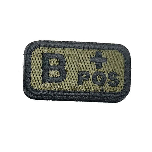 2.5*5CM,A B AB O POS-NEG Blood Type Badges Fabric Applique Embroidery