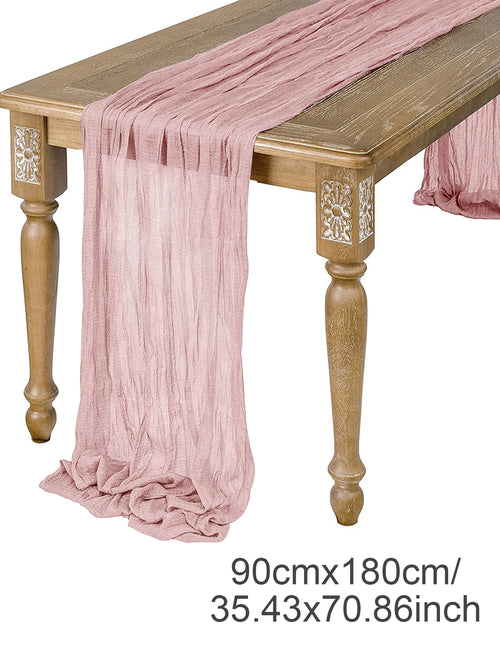 Semi-Sheer Gauze Table Runner Sage Cheesecloth Table Setting Dining