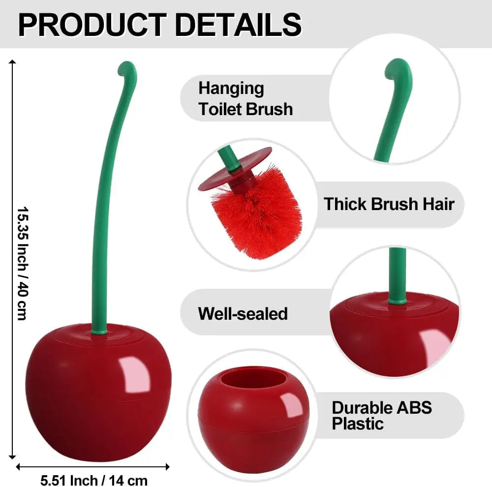 Cherry Toilet Brush Long Handle Soft Hair Cleaning Brush Toilet Brush