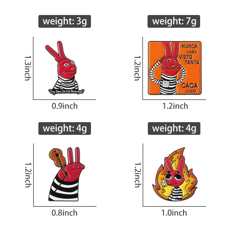 Humor Comedy Movies Character Enamel Pins Brooch Cartoon Red Eared