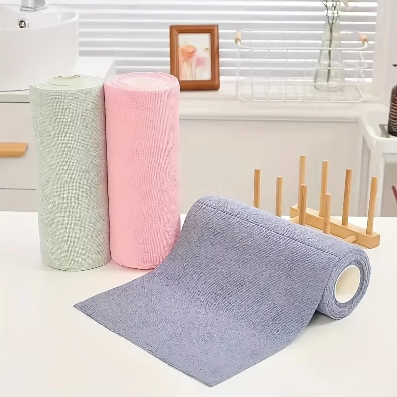 20 Sheets/Roll Microfiber Dishcloth – Multi-Functional Double-Sided