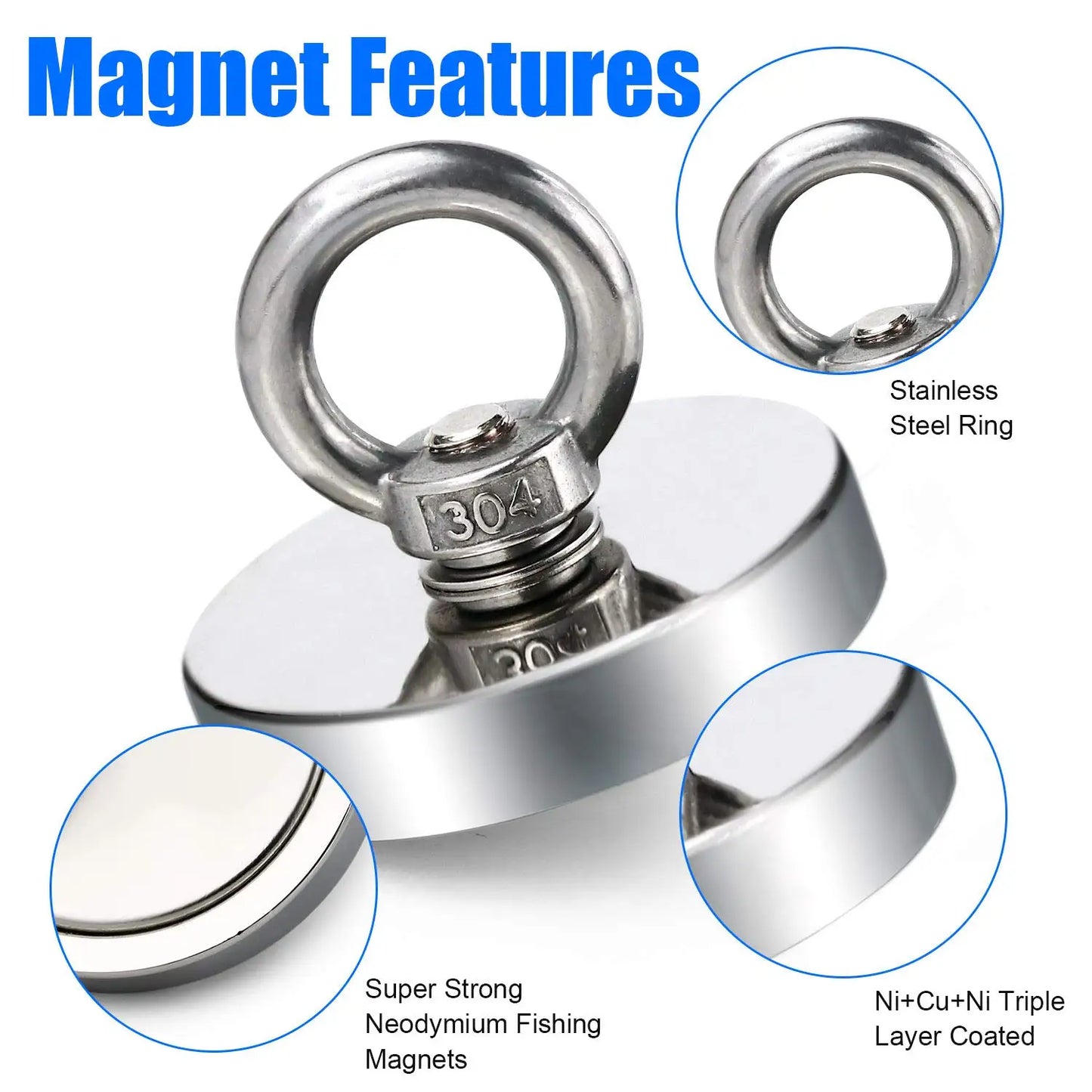 Super Strong Neodymium Fishing Magnet Hook N52 Heavy Duty Rare Earth