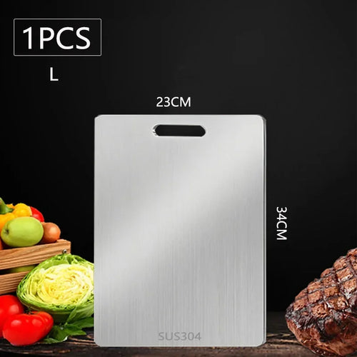 Double Sided 304 Stainless Steel Cutting Board Anti-Slip Chopping